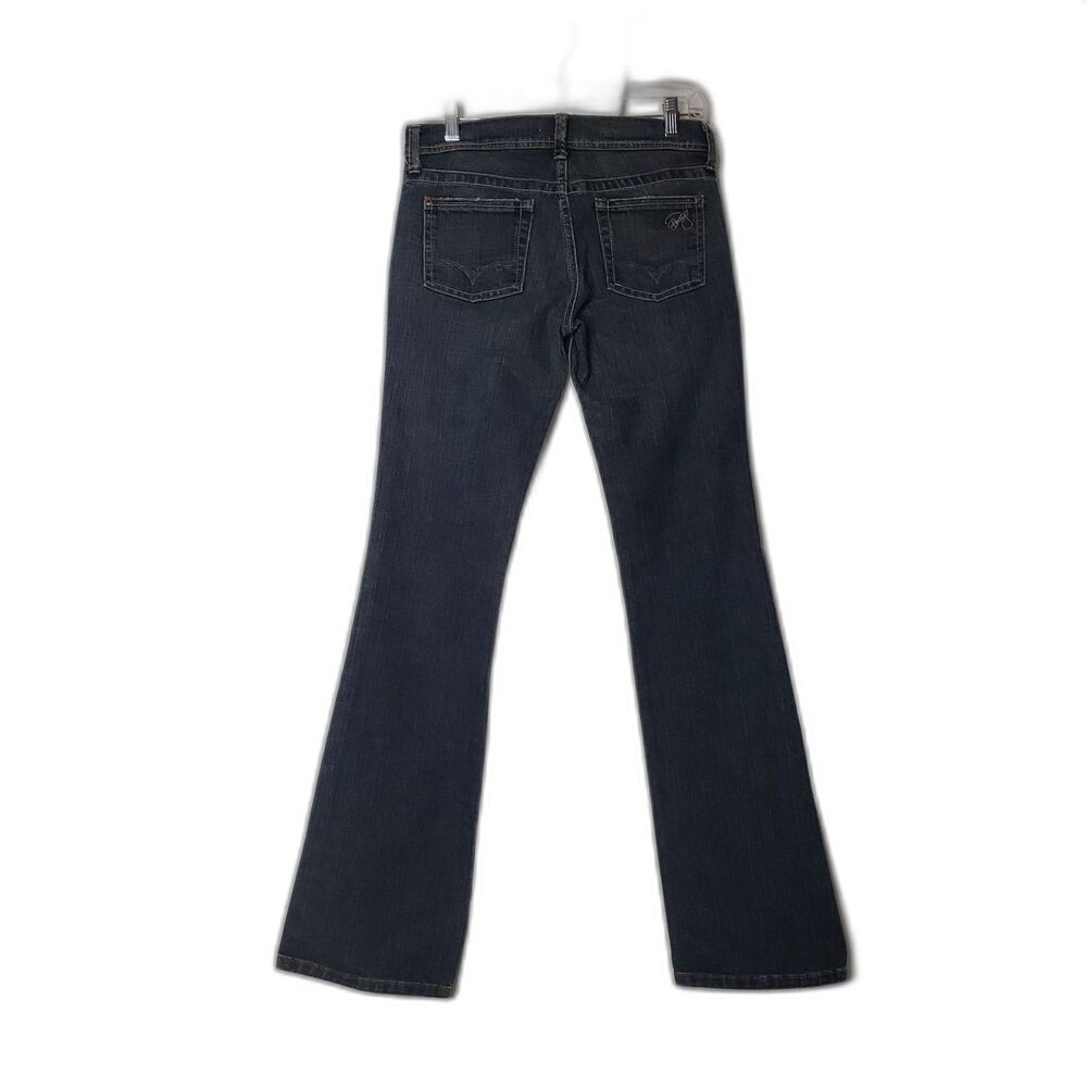 Vintage Y2K Pamela Anderson Dark Denim Bootcut Flare Jeans Womens Size 28 - Picture 8 of 9